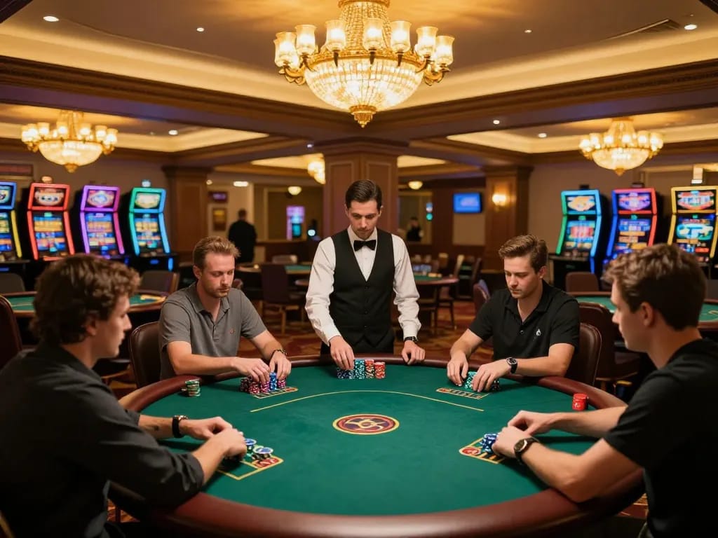 Engaging poker game scene showcasing players in high-stakes action at TR88.BIO casino.