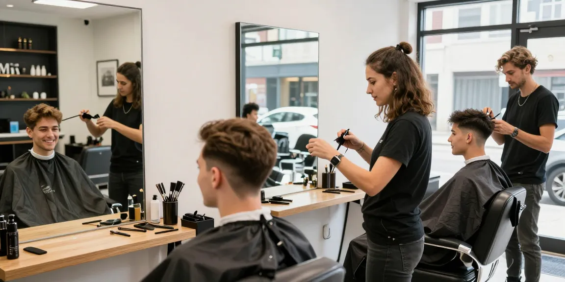 Stylish haircut service at ROKOK88 barber shop showcasing modern grooming.