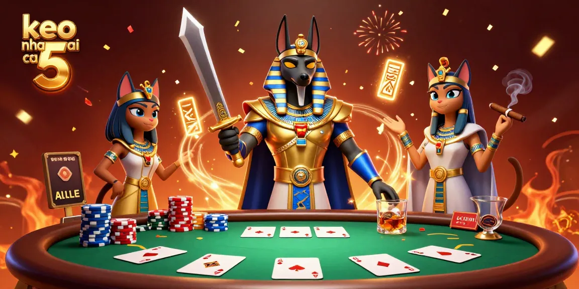 Experience the thrill of keo nha cai 5 as Anubis and Bastet embrace a world of gaming excitement.