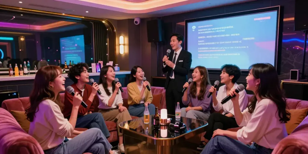 강남 달토에서 친구들과 노래하고 즐기는 활기찬 모습