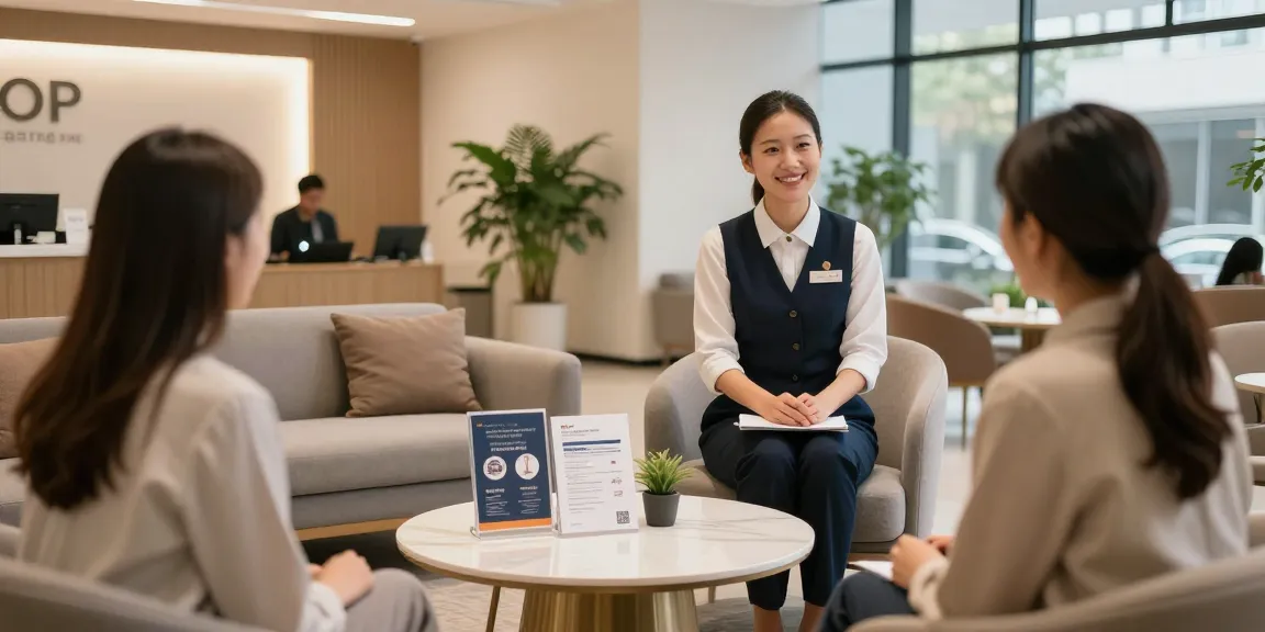 오피가이드 welcoming reception area showcasing professional service quality.