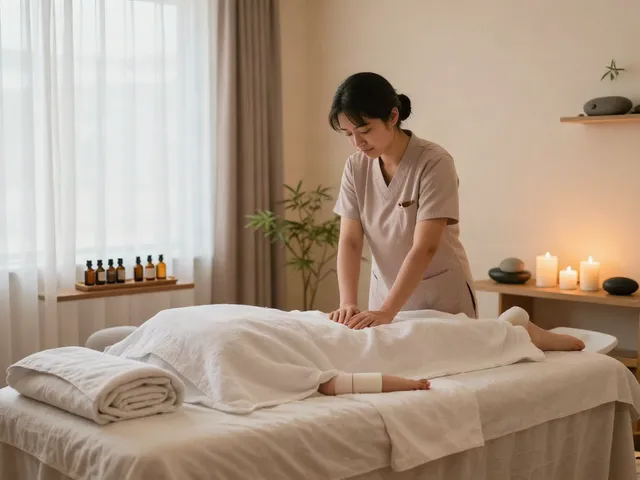Relaxing Korean massage therapy setting showcasing professional treatment for 분당출장안마.