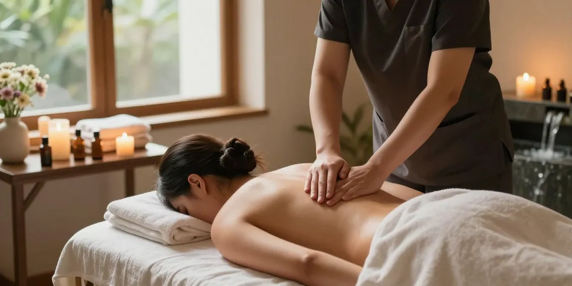 동탄마사지 전문 스파 환경에서의 전문 마사지 장면을 담은 이미지