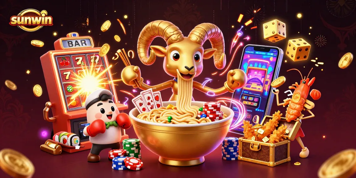 Experience the excitement of sunwin's vibrant 3D casino scene with animated characters and dynamic game elements.