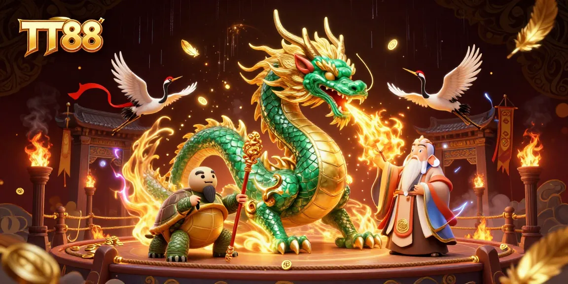 Win big with TT88's exciting casino adventures featuring dragons and luck symbols.