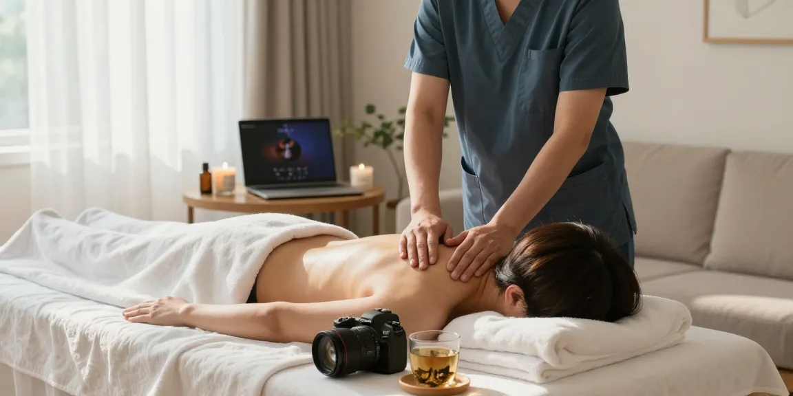 Experience premium 하남출장마사지 in a serene home environment, highlighting relaxation and comfort.